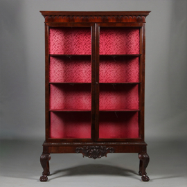 Zeer uitbundig Chippendale stijl display kabinet ca 1890 in mahonie (No.211750)