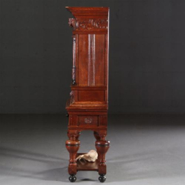 Antieke kast / Hollands tafelkastje / Hollands tafelkastje / Rariteitenkabinetje ca. 1875  eiken met zwarte accenten (No.640852)