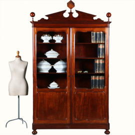 Boekenkast voor een wiskundige in massief mahonie ca 1840 Hollands (No.271730)