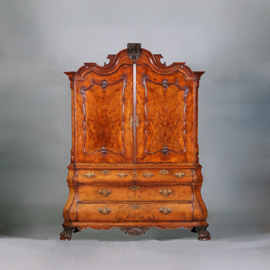 Prachtig gaaf  Hollands Kabinet met gespiegelde wortel panelen ca 1750 (No.450420)