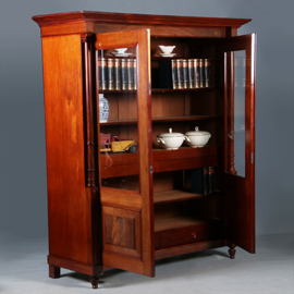 Statige mahonie 2-deurs boekenkast Hollands ca 1870 (No.450310)