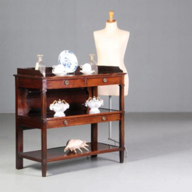 Antieke kast / wandtafels / sidetables /  Hollands palissander dessert ca. 1860 met uittrekbare etagère (No. 690713)