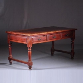 Antieke tafel / werktafel / schrijftafel china 1875 met 6 laden doorleefde kleur (No.8822908)