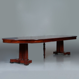 Ronde Biedermeier coulissentafel tot 12 max 14 personen verlengbaar (No.281440)