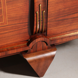Dressoir  met vijf deuren in palissander met brons art deco Frankrijk ca 1930 (No.972205)