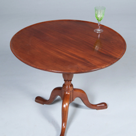 Engelse ronde Georgian mahonie bijzettafel wijntafel of kleine salontafel ca 1790 (No.461705)