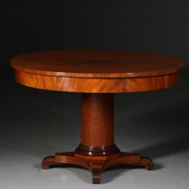 Antieke tafel / Kleine eetkamertafel / grote bijzettafel 110 cm rond Empire stijl ca. 1915 (No.562219)