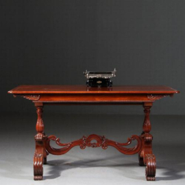 Antieke tafel / Schrijftafel William IV ca. 1840 in mahonie met kleine lade (No.812126)