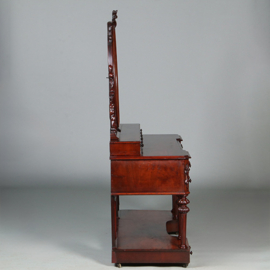 Rijk uitgevoerde Victoriaanse breakfront kaptafel of dresser met kantelspiegel en 10 laden (No.461550)