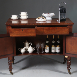 "Espressomachine tafel"  of wandtafel, sideboard of in mahonie en messing ca 1880 (No.960440)