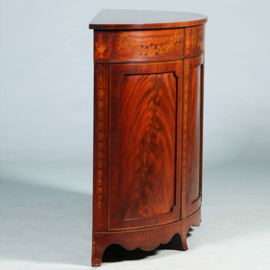 Half rond sideboard in mahonie met fantastische kwaliteit inlegwerk ca 1875 (No.281450)