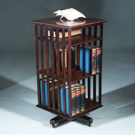 Boekenmolen of revolving bookcase ca 1900 Engeland eikenhout (No.271710)