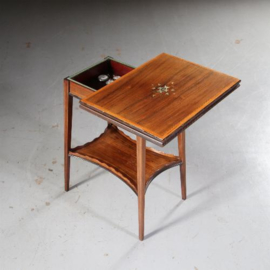 Antieke bijzettafels / Wandtafeltje of bijzettafeltje met  vergrootbaar blad ca. 1890 palissander (No.542448)
