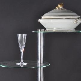 Antiek Varia / Art Deco toonbank etagere in glas voor verzameling of ontbijtbuffet ca. 1920 (No.800924)