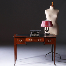 Damesbureau op ranke pootjes en ingelegd met donkerblauw leer ca 1890 (No.222180)