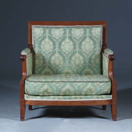 Empire bankje + 2 zetels incl  bekleding naar wens massief mahonie ca 1810 (No.281425)