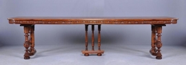 Antieke tafel / Franse coulissentafel ca. 1880 met gestoken rand 3,28 m lang (No.911754)