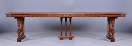 Antieke tafel / Franse coulissentafel ca. 1880 met gestoken rand 3,28 m lang (No.911754)
