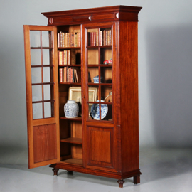 Strakke hoge boekenkast in mahonie planken verstelbaar  ca. 1885 (No.452445)