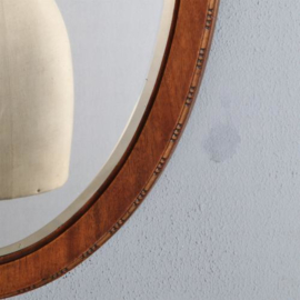 Antieke spiegels / Ovale facet geslepen spiegel in een lijst van mahonie ca. 1900 (No.501851)