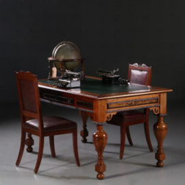 Antieke schrijftafel / Hollandse koloniale schrijftafel ca.1875 in palissander (No.780143)