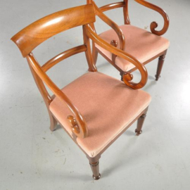 Antieke stoelen / Stel van 2 mahonie biedermeier armstoelen  ca. 1865  (No.391353)