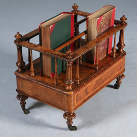 Wortelnoten Canterbury met lade gesig Gillow brons beslag en inlegwerk ca. 1850 (No.283005)#
