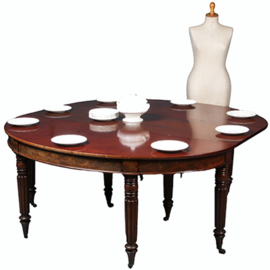 Transformeerbaar van Wandtafel tot coulissetafel van 2,60 m Victoriaans ca 1865 (No.281410)