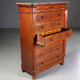 Antieke kast / bureaus / Hollandse chiffoniere ca. 1860 met werkblad, "wellington" en geheim compartiment (No.690716)