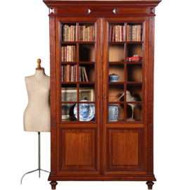 Strakke hoge boekenkast in mahonie planken verstelbaar  ca. 1885 (No.452445)