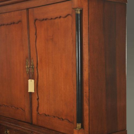 Antieke kast / Strak Hollands Kabinet ca. 1840 met zwart gepolitoerde zuilen (No.998759)