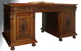 Antieke bureaus / Hollands bureau met leeuwenmaskers ca. 1880. (No.78203)