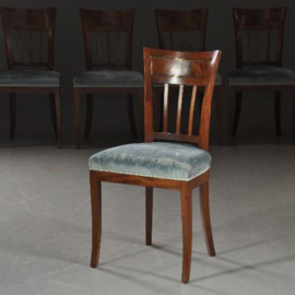 Antieke stoelen / 6 Hollandse  mahonie stoelen ca. 1850 met sabelpoten incl bekleding naar wens (No.472847)