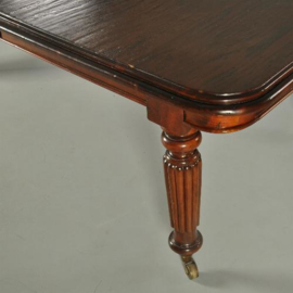 Antieke tafel / Engelse windout table / Coulissentafel jaren . 2,5 m lang massief mahonie   (No.990611)
