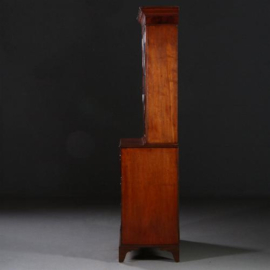 Antieke kasten / Buro-Bookcase, schrijfklep met groen leer ingelegd, mahonie ca. 1820 (No.820311)