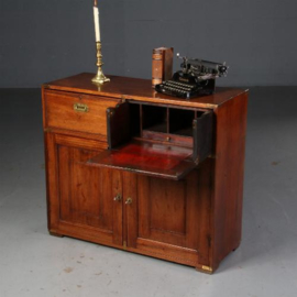 Antieke kast / Campaign desk / op-reisbureau / in mahonie ca. 1840 met lade en bureau (No.550743)