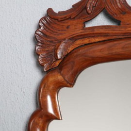 Antieke spiegels  / Hollandse notenhouten Soester spiegel ca. 1790 met afneembare kroon 43 X 87 cm (No.650352)