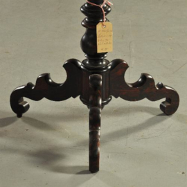 Antieke bijzettafels / Wijntafels / Palissander Hollandse Willem III tafel ca. 1870 met oorspronkelijke borduurwerk (No.86321)