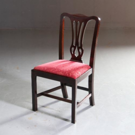 Stel van 8 solide massiefmahonie eetkamerstoelen ca. 1875, 2 met armleuningen (No.550747)