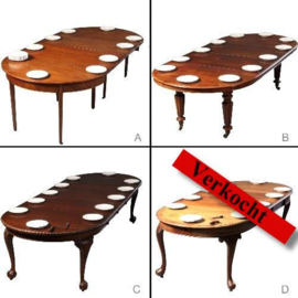 Antieke tafel / Nét binnen 4 Engelse tafels div.  prijzen en maten allen met originele bladen (No.643060) 