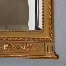 Antieke spiegels / Facet geslepen spiegel in deels vergulde lijst met Koning Gustav enprofiel ca 1920 (No.841280)
