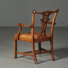 Antieke stoelen / Stel van 10 royale mahonie armstoelen ca. 1940 incl. nieuwe stoffering naar wens (No.520523)