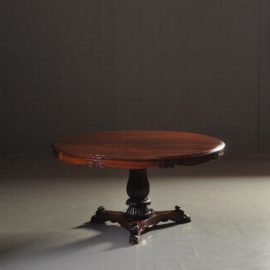 Antieke tafel / Ronde massief palissander eetkamertafel Tilttoptable 6 tot 8 personen ca. 1860 (No.521365)