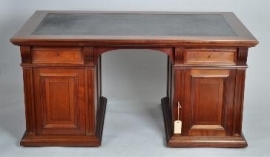 antieke bureaus / Groot mahonie bureau met zijbladen ca. 1880 (No.78289)