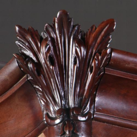 Antieke kast / Hollands rozenhouten gebombeerd transition kabinet ca. 1780 met brons (No.582619)