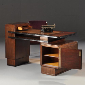 Antieke bureaus / Art Deco kamer 4-delig; bureau, boekenkast, salontafel, bureaustoel Jansen & Zn Amsterdam (No.960528)