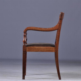 Antieke stoelen / stel van 8 antieke Engelse mahoniehouten stoelen ca. 1900 w.v. 2 met armleuningen (No.920154)