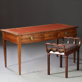 Pianobankje Chippendale stijl met gouden medaillons op zwart bekleed ca 1910  (No.910810)