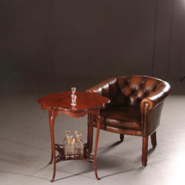 Antieke bijzettafel / wijntafels / Engels Victoriaans salontafeltje/theetafeltje ca. 1880 in massief mahonie (No.541963)