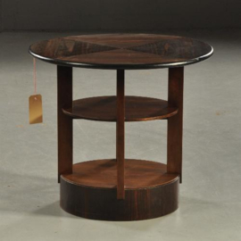 Antieke bijzettafels / Rond palissander leestafeltje salontafel  ca. 1910 art deco  (No.200846)